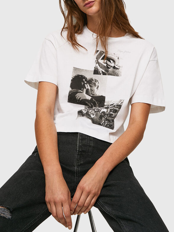 TAYLA white T-shirt with print - 1