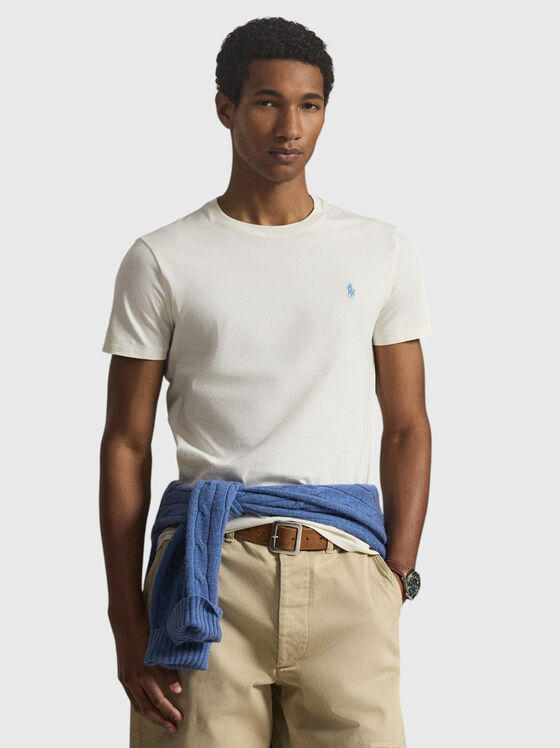 Памучна тениска с овално деколте - 1