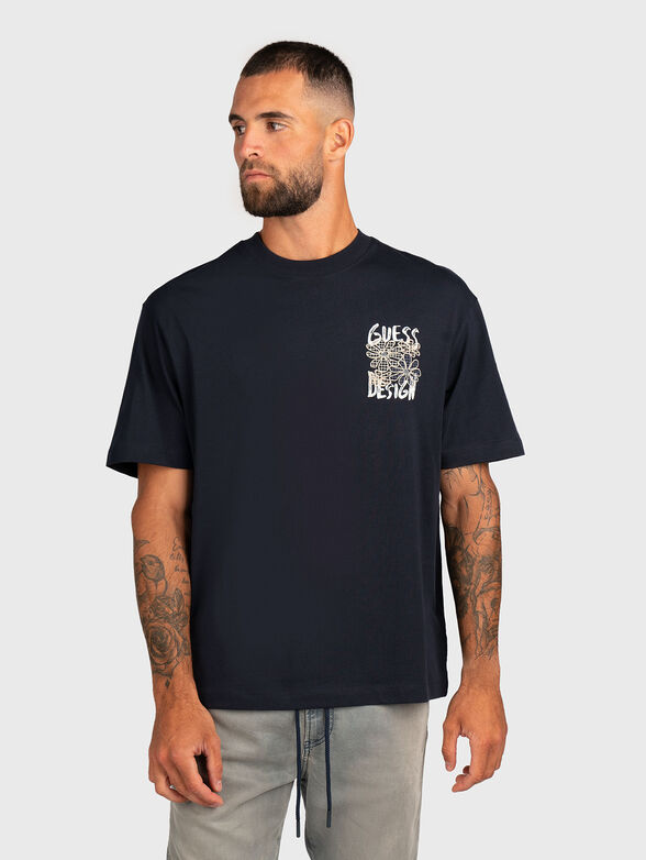 T-shirt with crew neck and floral embroidery - 1