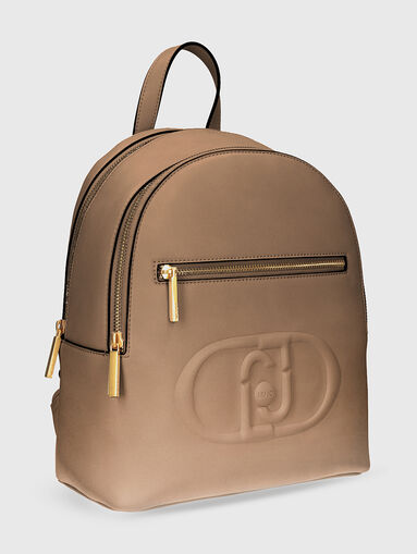 Black backpack with embossed logo  - 4