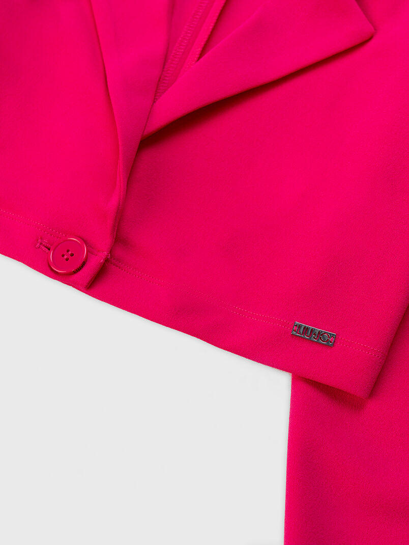 Cropped jacket in fuxia - 3