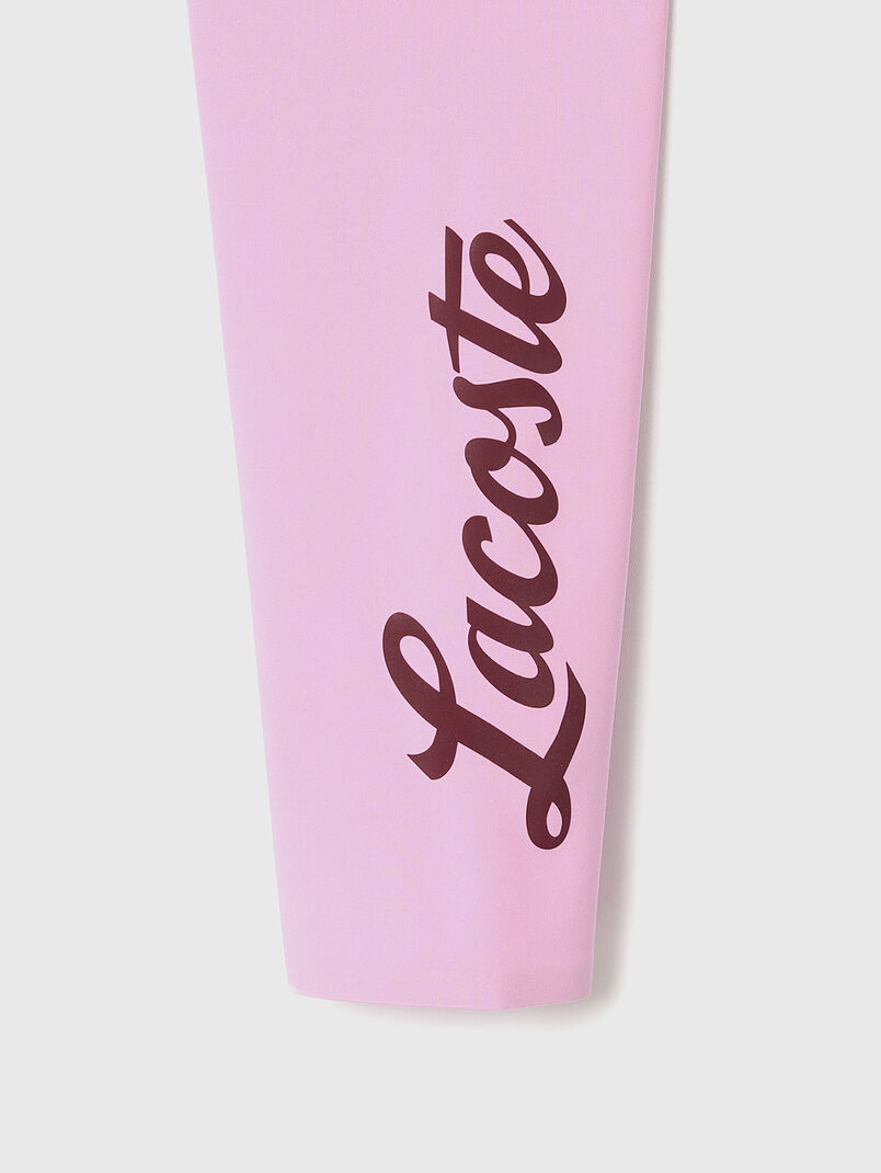 Pink leggings with logo accent - 2