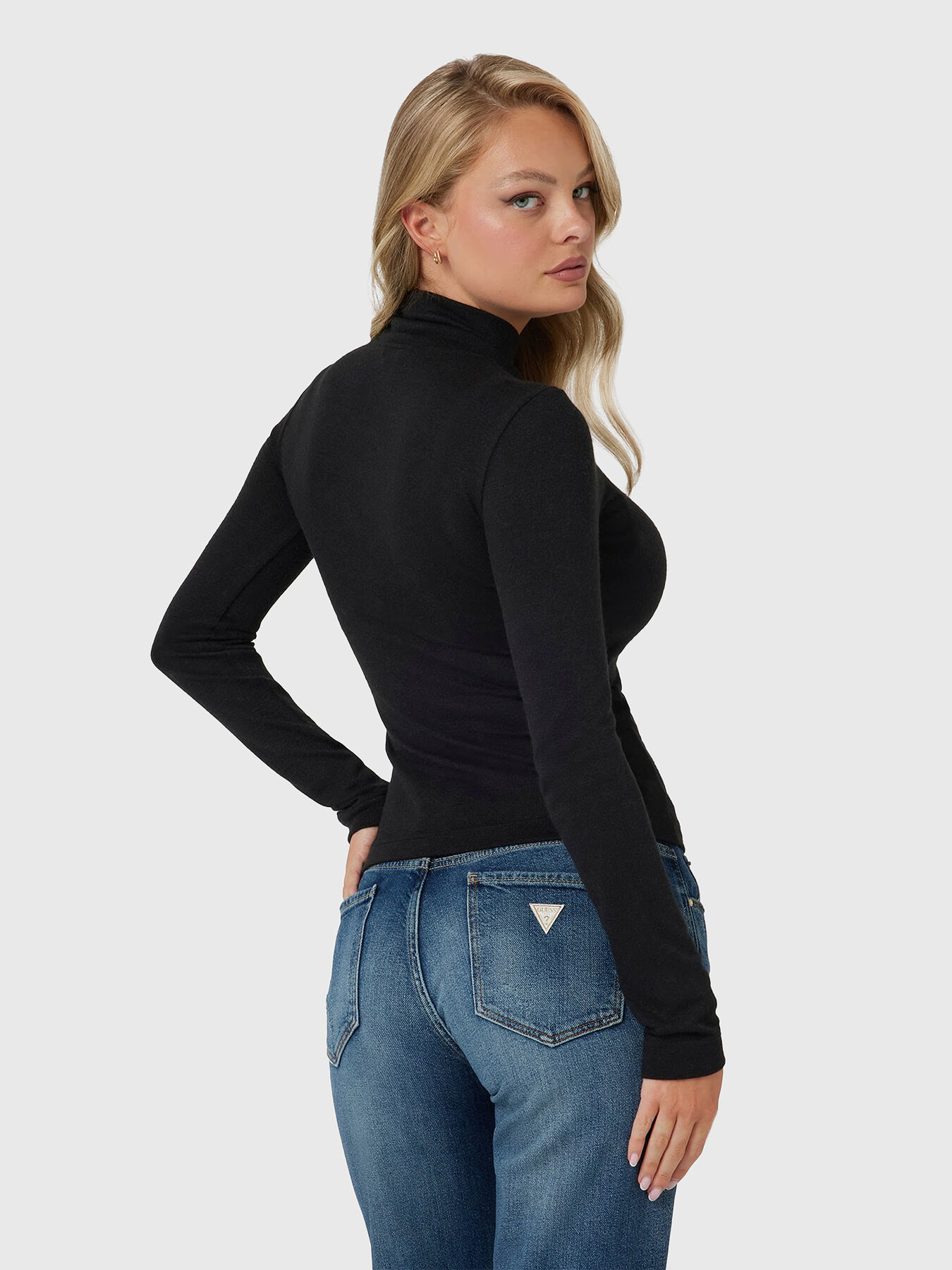 ANITA turtle neck sweater in black brand GUESS