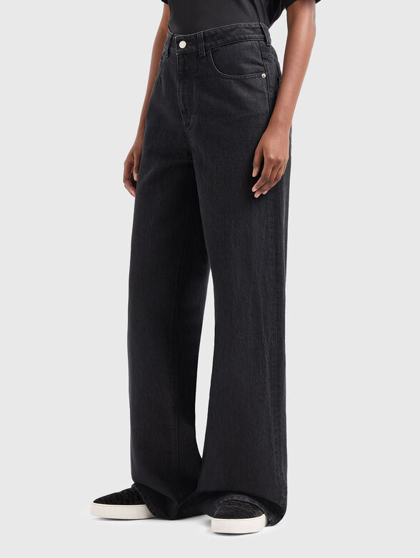 High waisted jeans with wide legs - 1