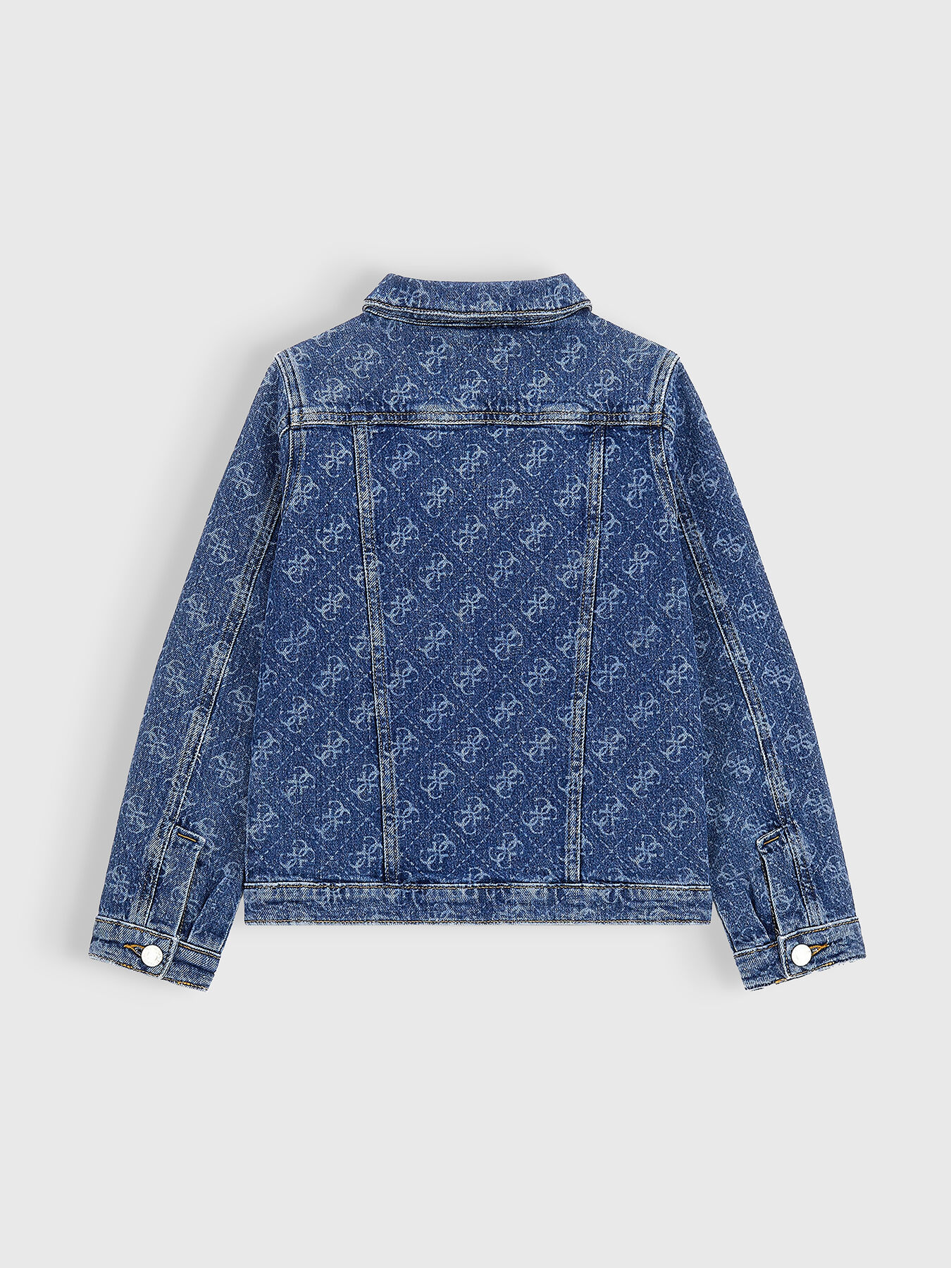 Denim jacket with monogram 4G logo print brand GUESS Globalbrandsstore en