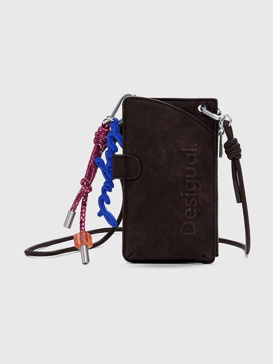 Калъф за телефон в кафяв цвят с лого  - 1