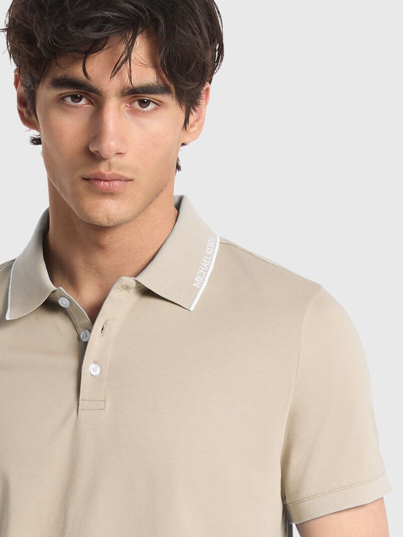 Cotton polo-shirt with logo detail - 3