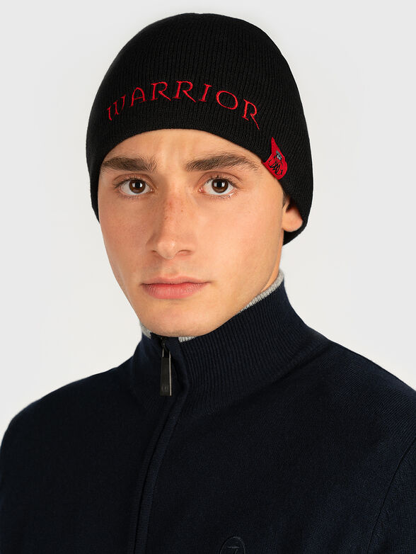 Knitted hat with logo print - 4