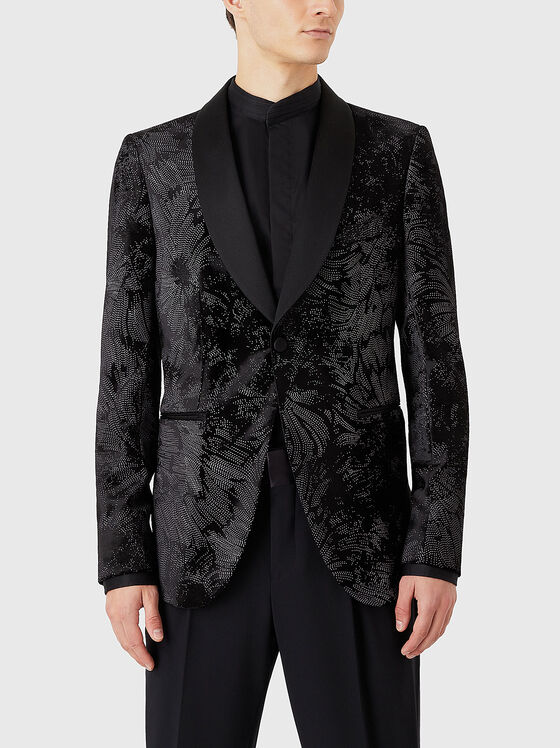 Floral velvet jacket - 1