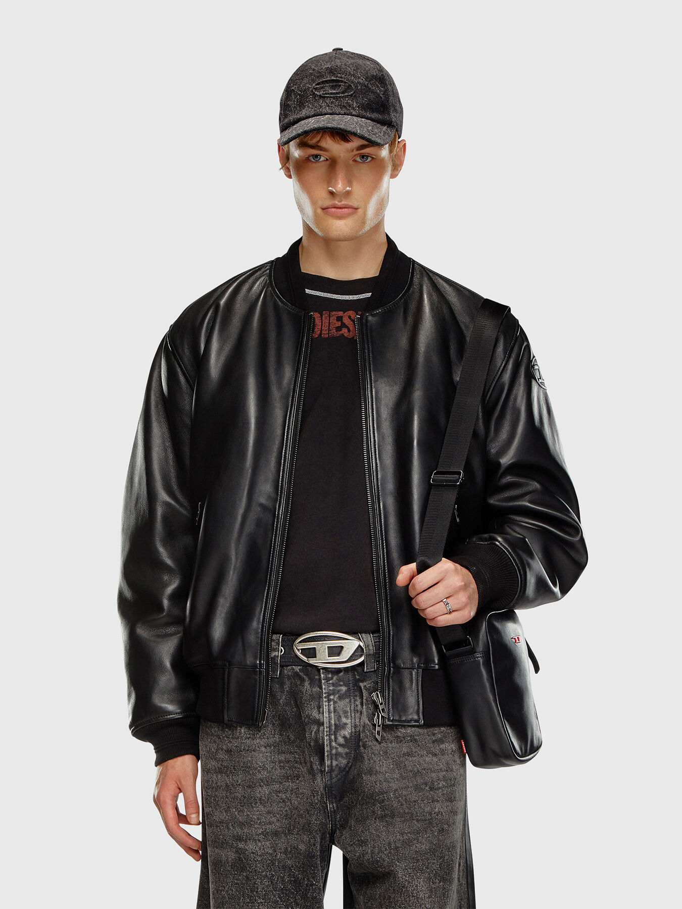 Diesel lamb leather jacket clearance