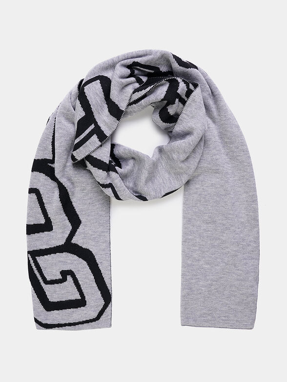 Black scarf with logo print - 2