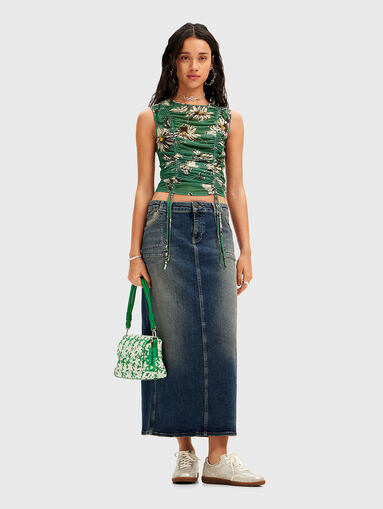 Midi denim skirt  - 3