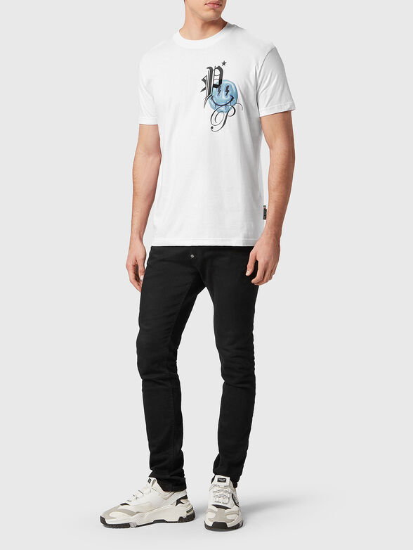 SMILE black T-shirt in cotton  - 3