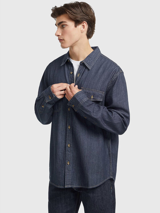 Navy denim shirt - 1