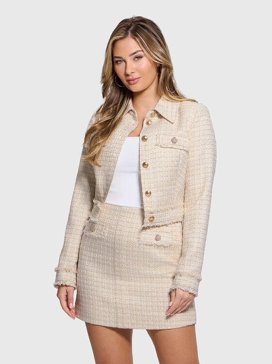 Сако със скъсена кройка от букле - 1