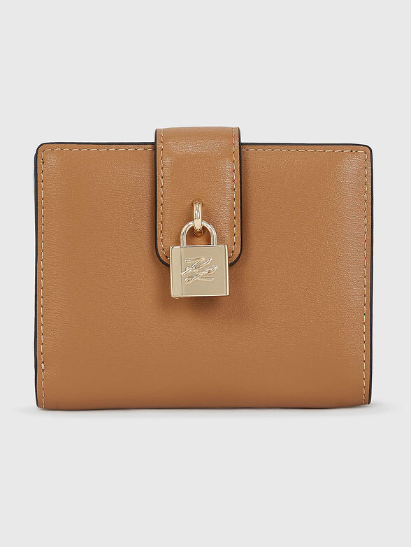 Leather wallet with logo - 1