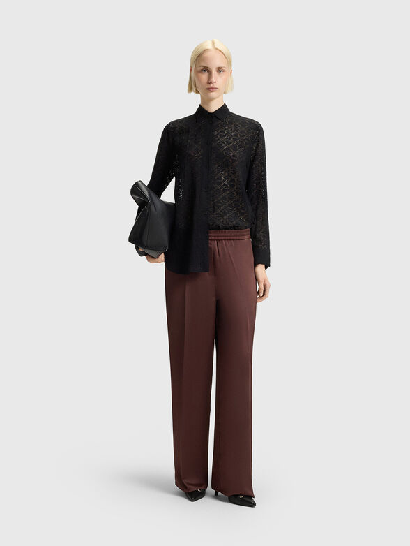 Straight trousers with elastic waist - 4