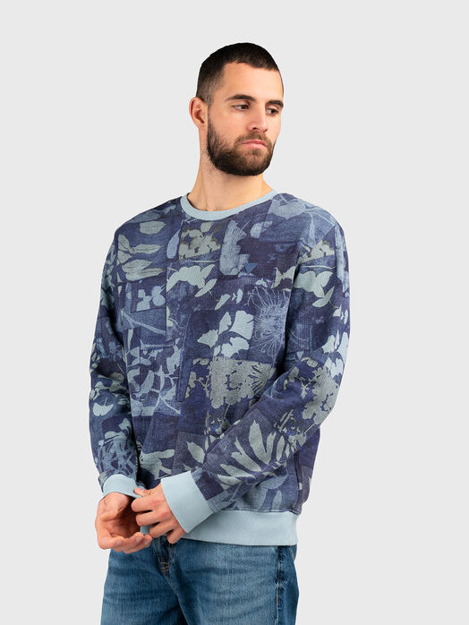 Cotton sweatshirt with accent print