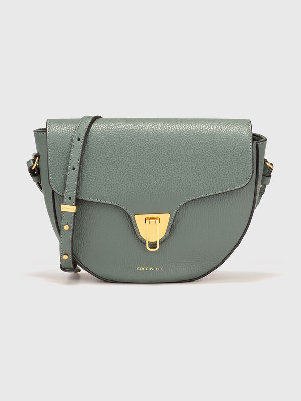 Green leather crossbody bag - 1