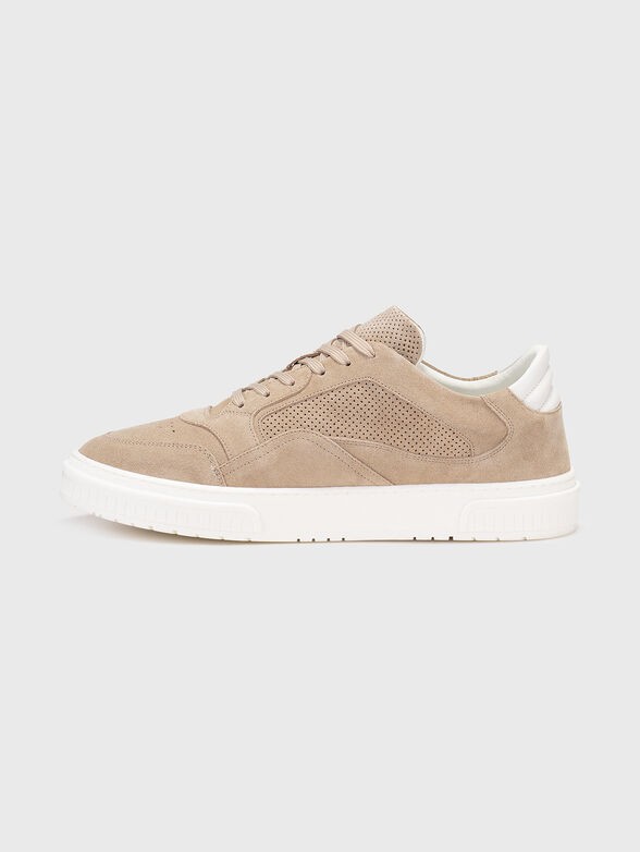Suede sports shoes with logo - 4