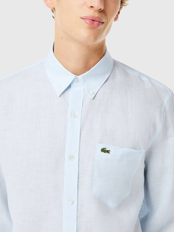 Navy blue linen shirt​ - 4