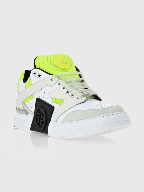 Leather sports shoes with blue accents - 2