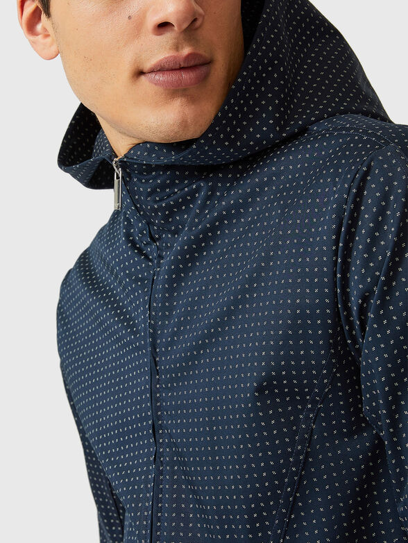 Hooded transitional jacket with micro print - 4