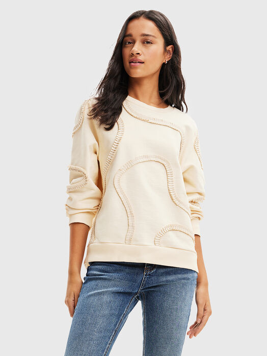 Sweatshirt with pleated details