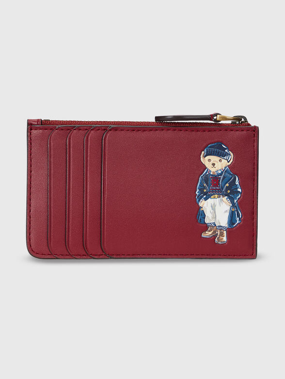 Red wallet with Polo Bear print - 1