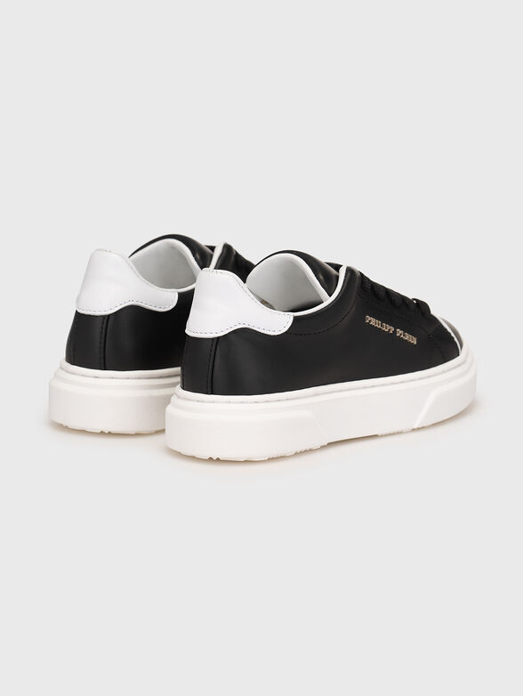 ICONIC black leather sneakers - 3