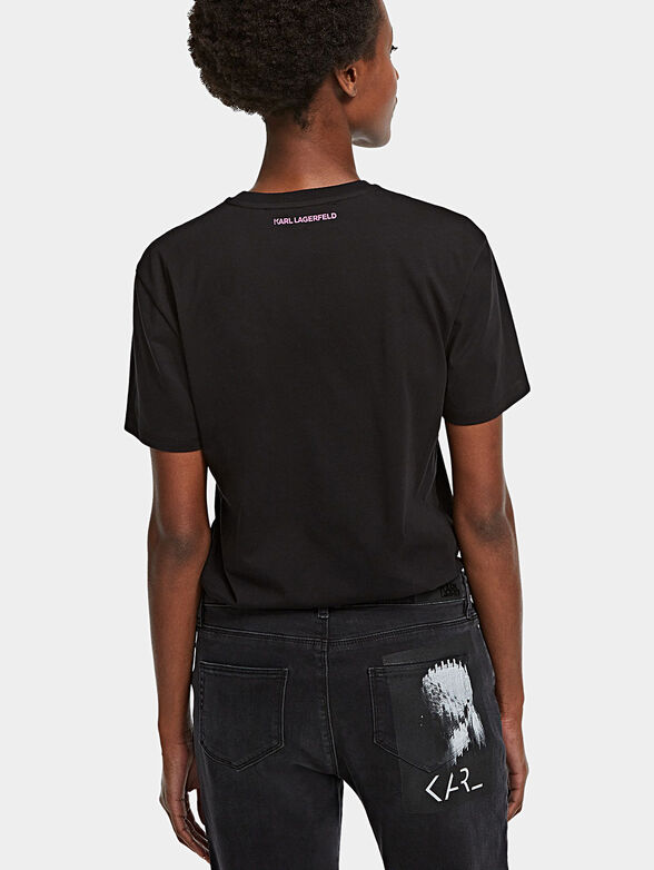 Black t-shirt with graphic art print - 3