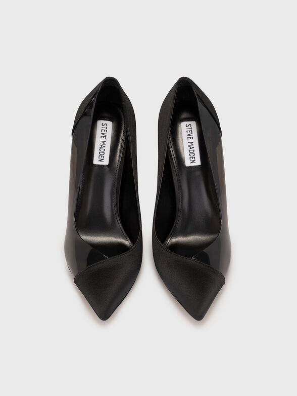 Black high-heeled shoes with sheer detail - 6