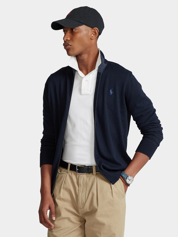 Cotton blue cardigan - 4