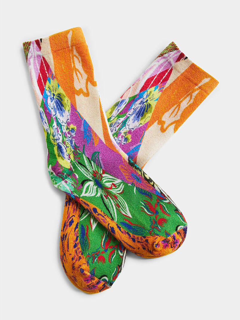 Arty floral print socks - 3