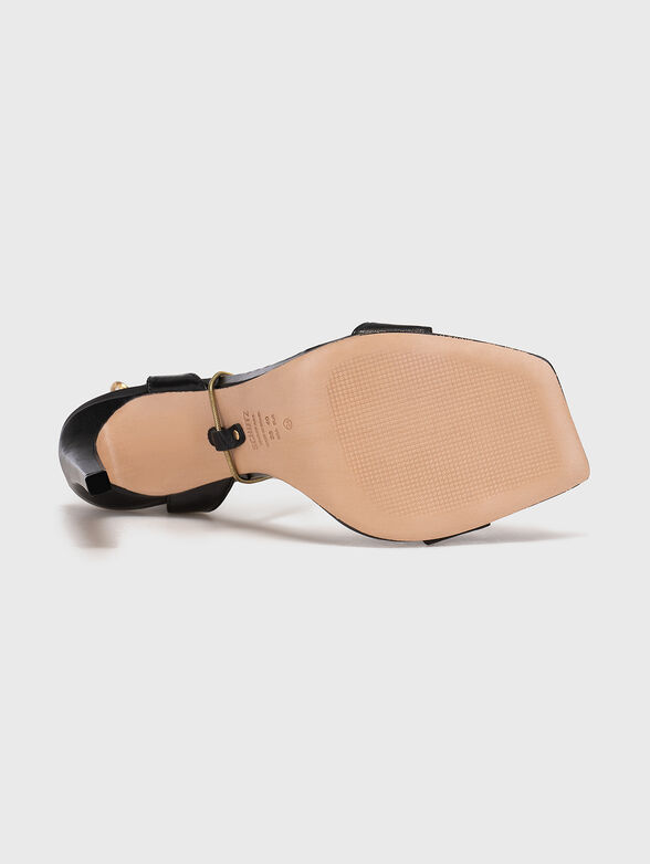 Black sandals with gold-colored accent - 4