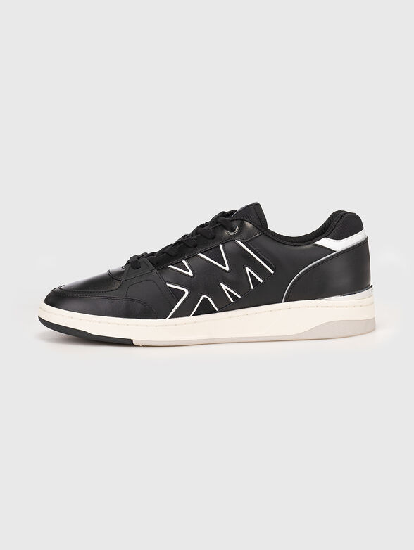 Leather sneakers with logo - 3