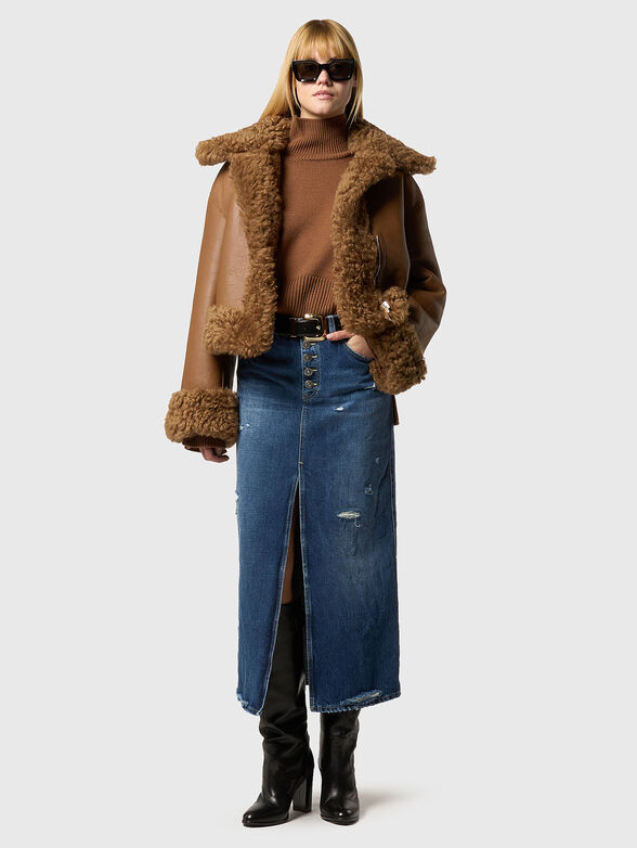 Cropped shearling jacket - 2