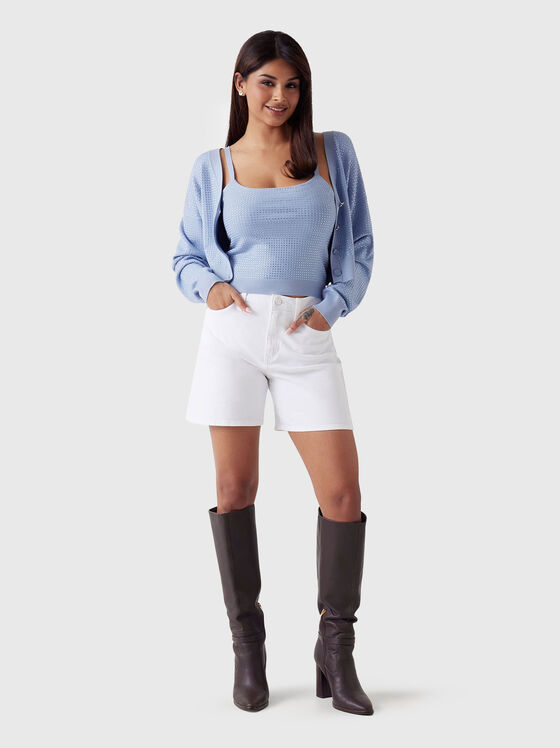 Топ с тънки презрамки и кристали - 2