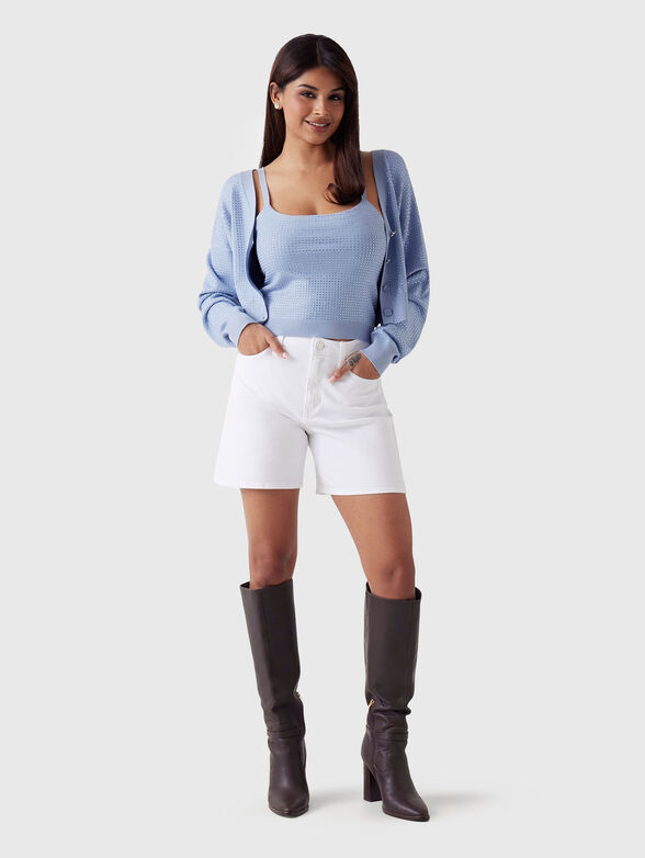 Rhinestones tank top with thin straps - 2