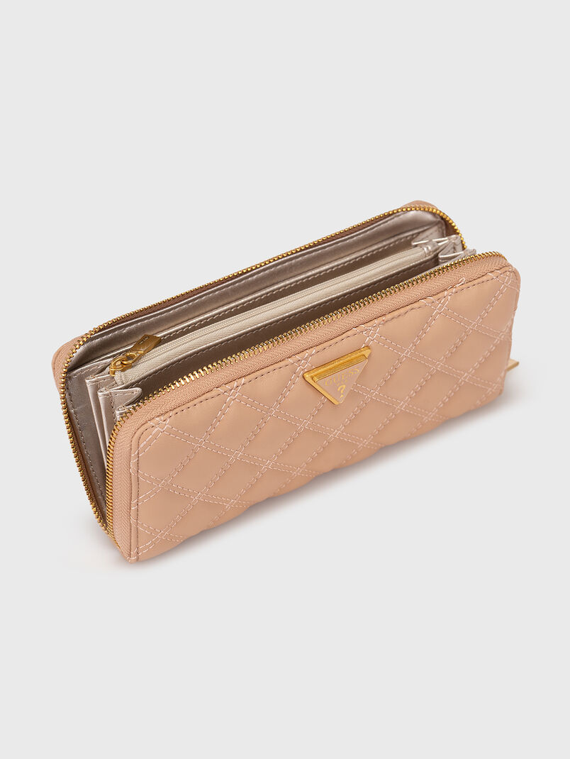 GIULLY beige wallet with quilted effect - 3