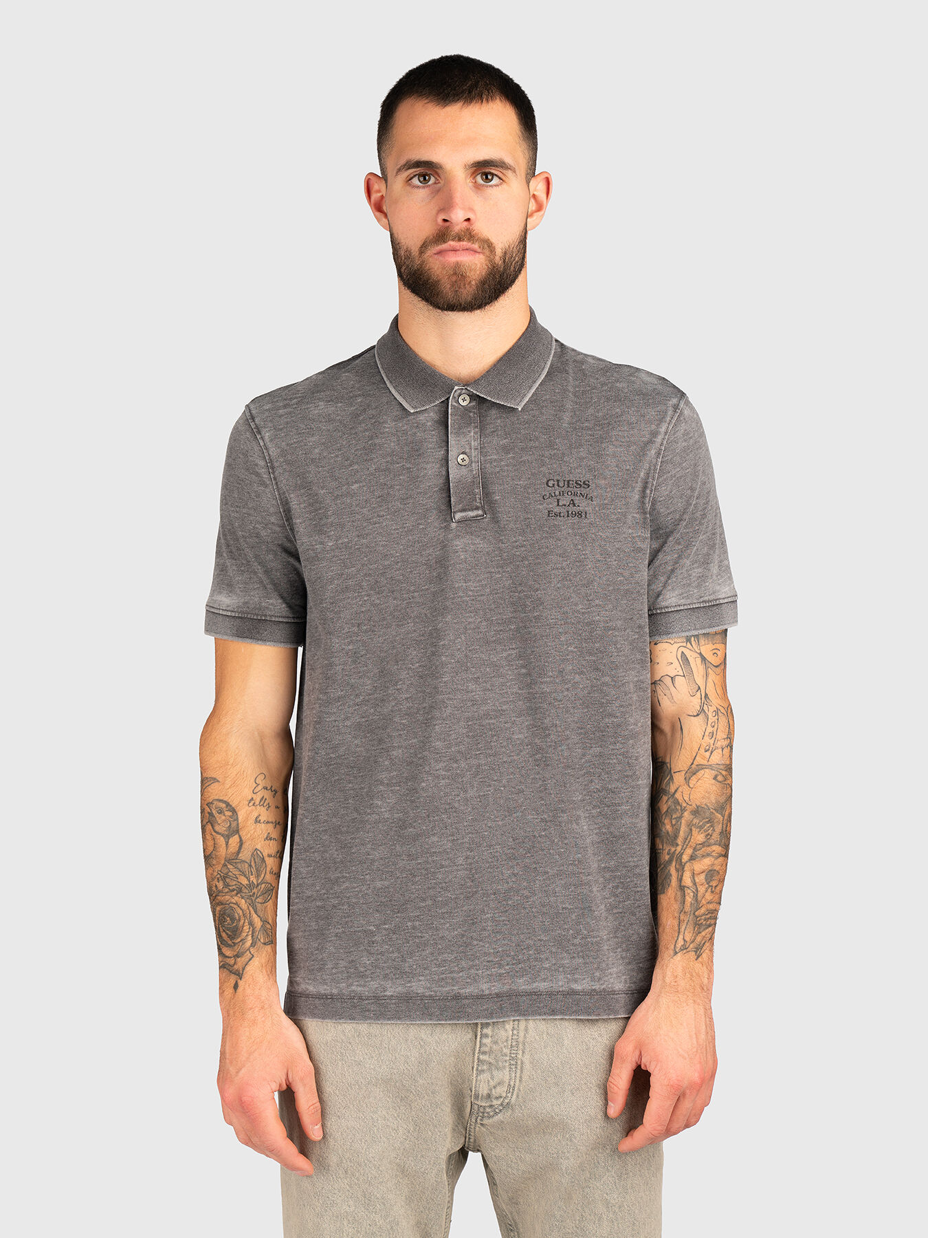 Polo shirt with short sleeves and logo brand GUESS