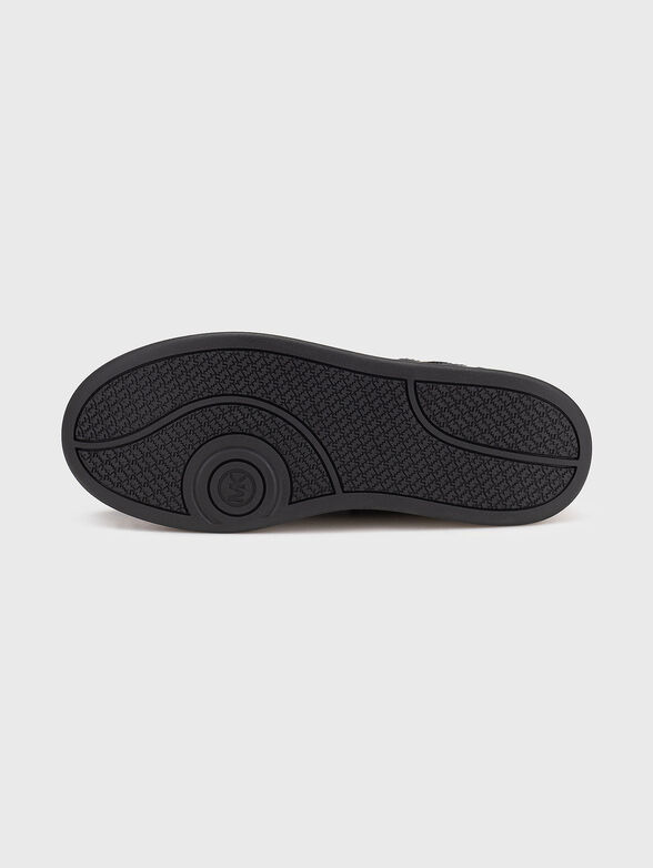 Leather sports shoes with logo print - 5
