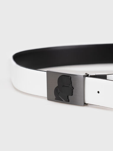 Double faced leather belt  - 5