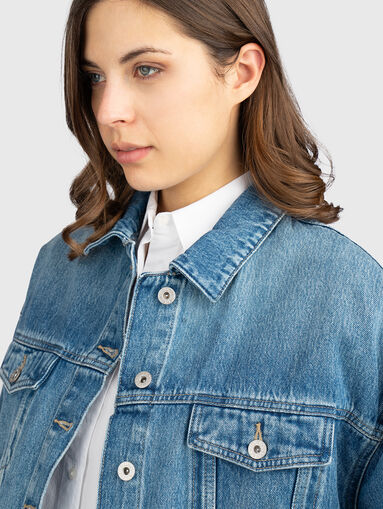 Denim jacket with logo detail - 4