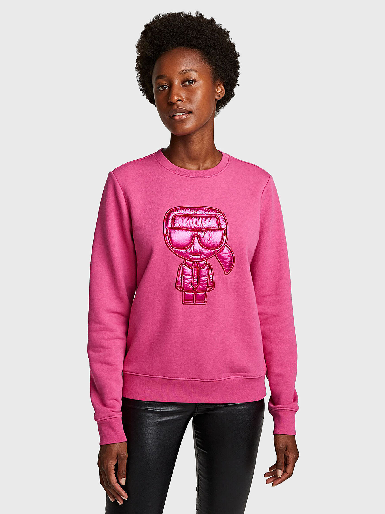 Cotton sweatshirt with textured logo brand Karl Lagerfeld Globalbrandsstore en