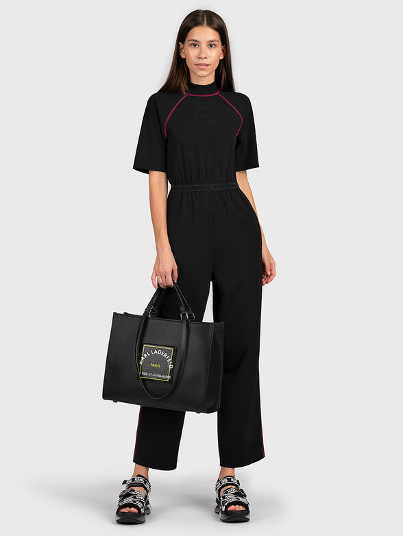 Black jumpsuit with branded waist - 1