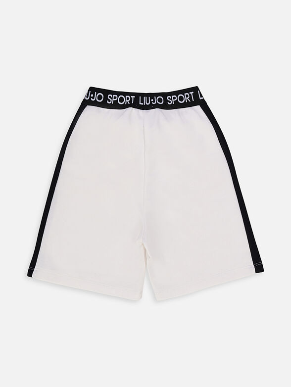 White shorts with logo branding - 2