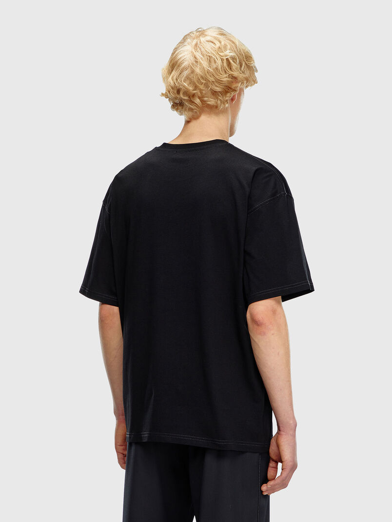 T-BOXT-K4 black cotton T-shirt with print - 3