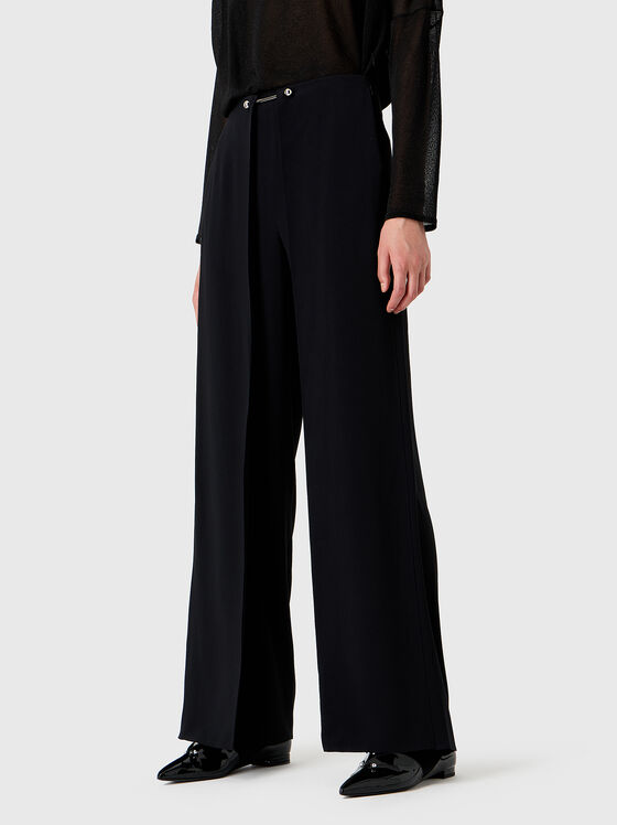Pants with wide legs and waist accent - 1