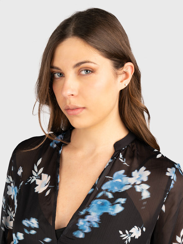 Mini dress with floral motifs - 3